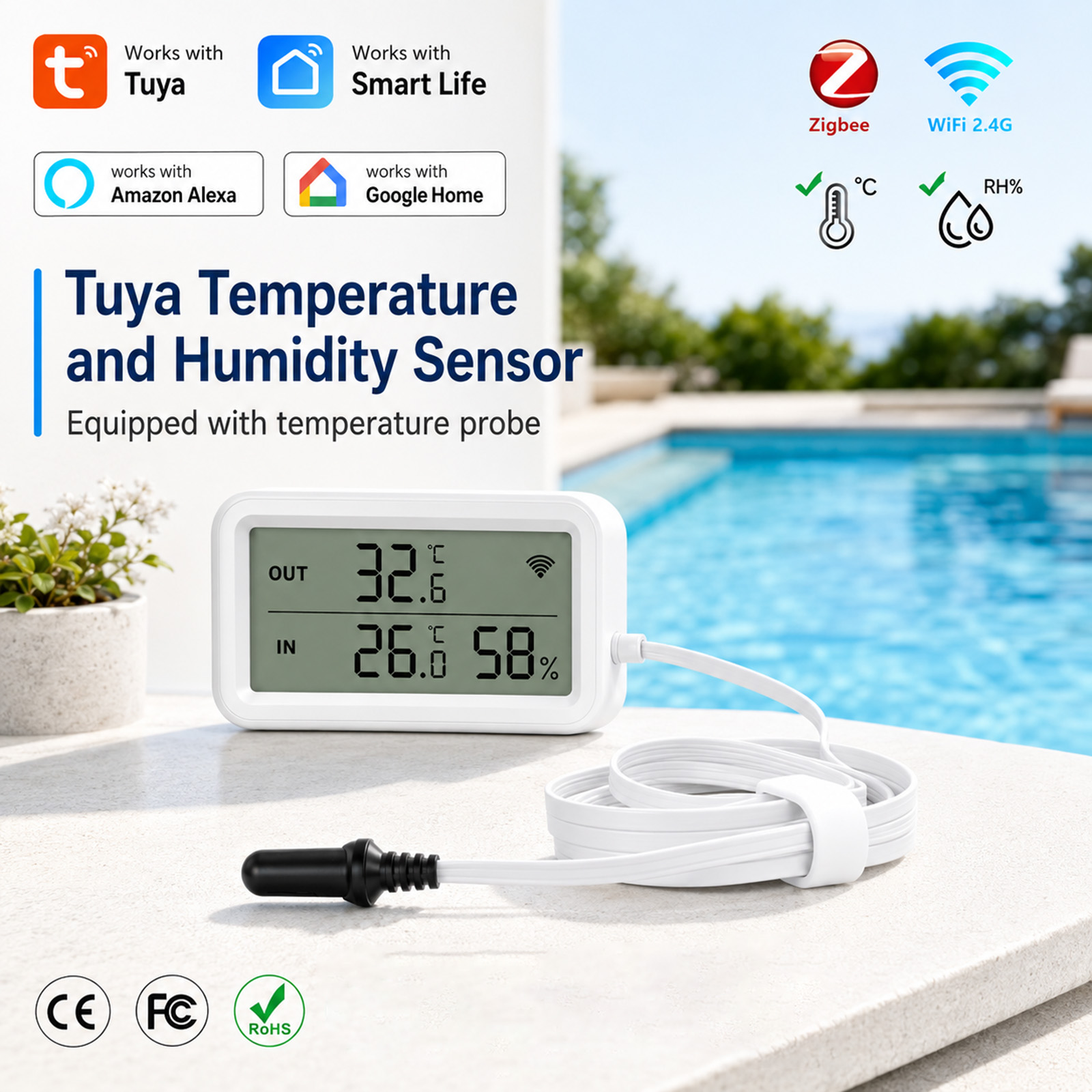 External Waterproof Probe Temp - огляд і ціна Digital Hygrometer Probe